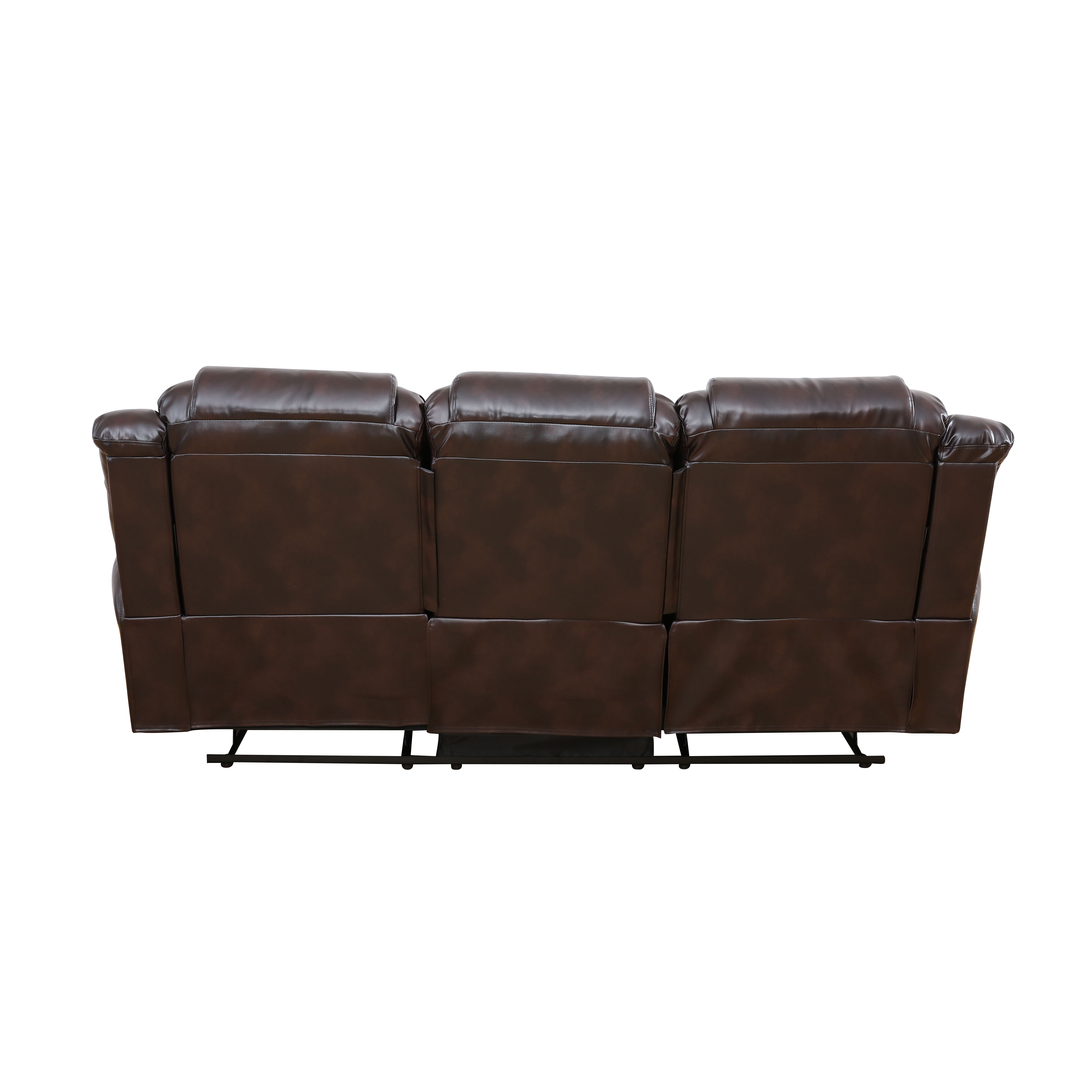 MAYEERTY 3-Seater Recliner Sofa, Recliner with Breathable Semi PU Leather for Family Living Rooms