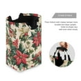 thumbnail image 3 of Yayeee Freestanding Laundry Hamper with Handle Collapsible Large Storage Basket for Clothes, Red Christmas Poinsettia, 3 of 7