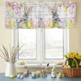 thumbnail image 6 of Valances for Windows Easter Rabbit Colorful Egg Rod Pocket Short Curtain for Bathroom Living Room Bedroom Spring Flower Tree Branch Wood 1 Panel 54x18in, 6 of 9