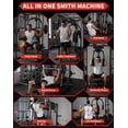 thumbnail image 5 of Smith Machine Multifunctional Power Cage, 2000 LBS Power Rack Smith Bar, Chest Station for Home Gym, 5 of 6