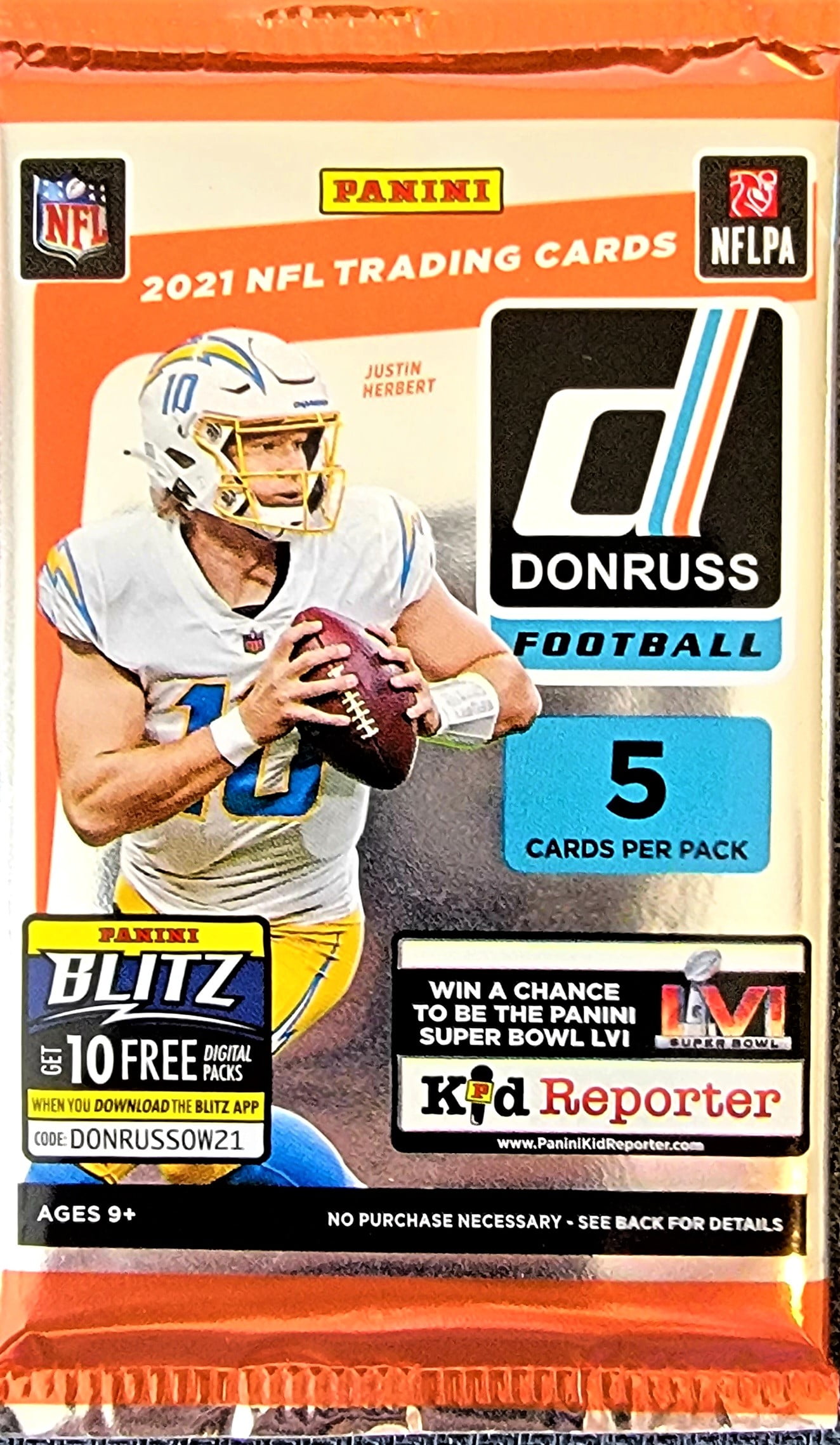 2021 Panini Donruss Football 5 Card Gravity Feed