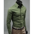 thumbnail image 2 of Camisas de lujo para hombre Casual con cuello Formal Slim Fit Camisas Tops, 2 of 2