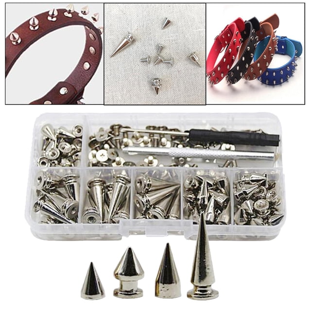 Remaches punk plateados Soledad 80 Uds. para zapatos de cuero DIY chaqueta bolsa