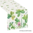 thumbnail image 3 of Fwttom St Patrick Day Table Runner Tablecloth Green Mark Party Table Decor for Party Waterproof Wipe Clean Fabric for Dining Table Kitchen Holiday, 3 of 6