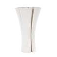 thumbnail image 6 of DecMode 15" Abstract Ribbed Dimensional Folded White Ceramic Vase with Curvy Rim, 6 of 9