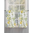 thumbnail image 3 of Tier Curtains 45 Inches Long, Summer Lemon Window Treatment Curtain Drapes, Watercolor Yellow Spring Floral Botanical Small Curtain Drapes for Bathroom Laundry Room, 27.5"x45", 2 Panels, 3 of 7
