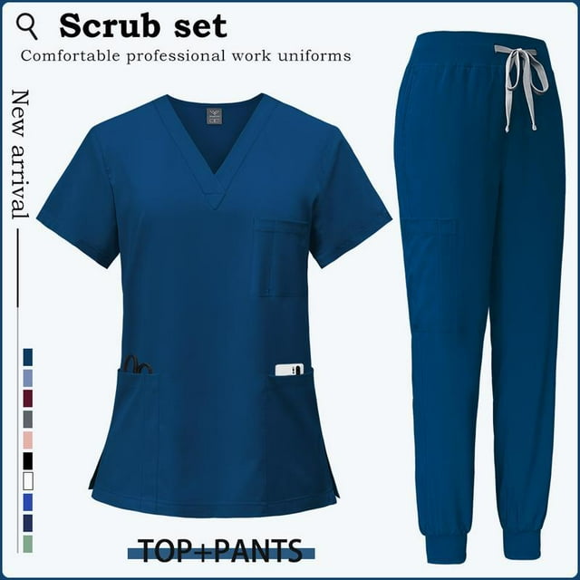 Costume de Travail à Manches Courtes d'Été pour Femmes et Hommes Uniformes de Docteur