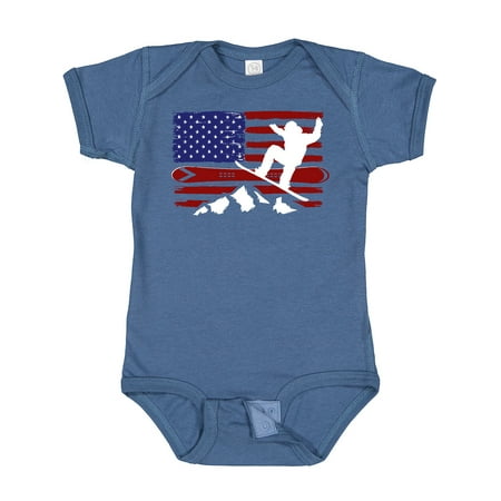 

Inktastic Snowboarding US Flag Gift Baby Boy or Baby Girl Bodysuit