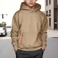thumbnail image 2 of ZXLBBD Boys Hooded Sweatshirt with Front Pocket Solid Color Oversized Pullover for Kids Youth Athletic Durable Cozy Casual Dailywear, 2 of 4