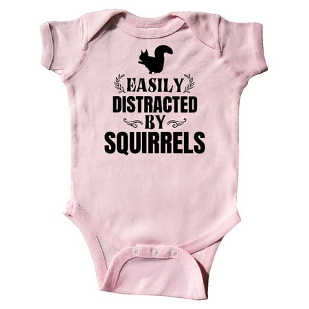 

Inktastic Easily Distracted by Squirrels Gift Baby Boy or Baby Girl Bodysuit