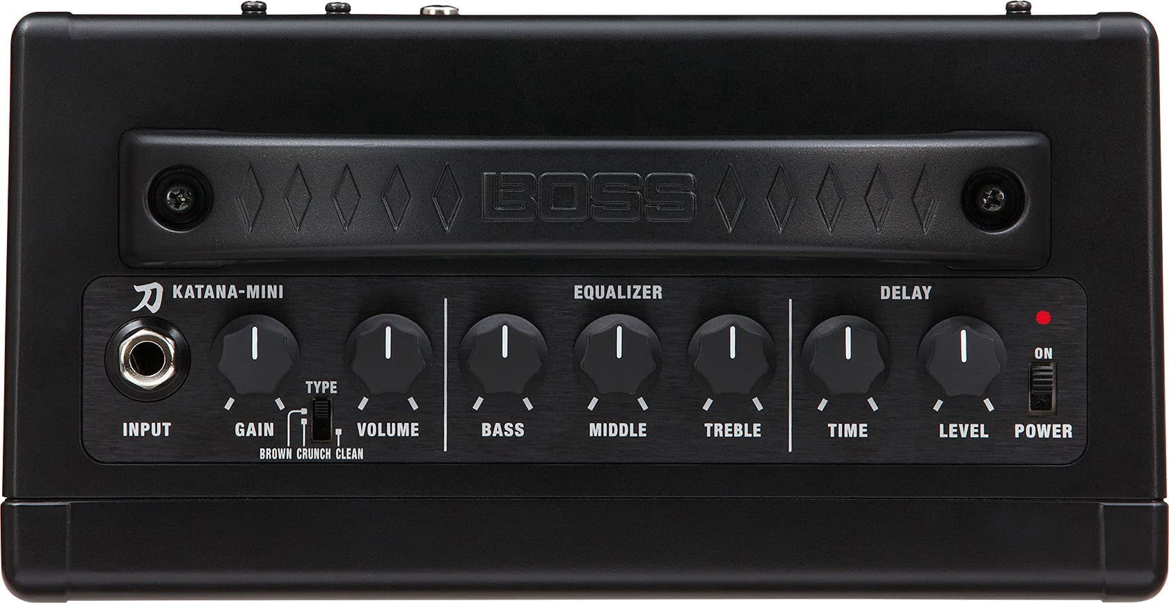 Boss Katana Mini Guitar Combo Amplifier Bundle with Gearlux Instrument Cable and 3-Pack Picks