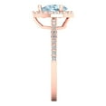 thumbnail image 3 of 0.755 ct Pear Cut Simulated Blue Diamond with Simulated Diamond Halo Accents 14K Rose Gold Womens Engagement Ring, 3 of 5