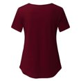 thumbnail image 4 of VEKDONE Nursing Shirts for Womens Breastfeeding Pregnancy Tunics Short Sleeve Maternity Tops Double Layer Pullover Crewneck Pregnant Tunic Tee Postpartum Clothes Wine XL, 4 of 8