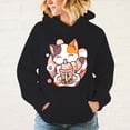 thumbnail image 4 of Sudadera con capucha con estampado divertido de gato Boba Tea, moda para mujeres y hombres, sudaderas informales, sudaderas con capucha para mujeres, 4 of 5