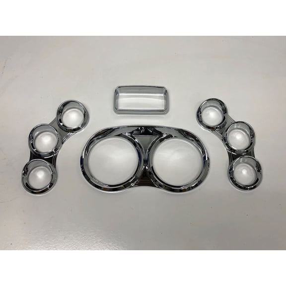 Chrome Center Gauge Cover Kit For Peterbilt 379 384 386 387 388 389