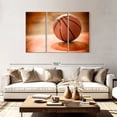 thumbnail image 2 of Elephant Stock Orange Basketball Wall Art - Horizontal Multi Panel Canvas - Living Room Wall Decor - Sports Multi Panel - Brown And Beige Decor - 74" x 48", 2 of 8