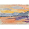 thumbnail image 2 of Maria Wiik 14x11 Gold Ornate Wood Frame and Double Matted Museum Art Print Titled - Mountain Landscape in the Evening Sky, 2 of 4
