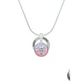 thumbnail image 2 of Delight Jewelry Silvertone Domed Multi Color BSN Hero Ring Charm Necklace, 18", 2 of 4