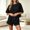 Black, variant on IUYRTFE Women's 2-Piece Short Sleeve Relaxed Fit Set Round Neck Top and Drawstring Shorts Casual Outfit