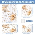 thumbnail image 2 of Dznils Brown Floral Shower Curtain Sets with Rugs, 16pc Watercolor Bathroom Curtains Set, 72" x 72", 2 of 9