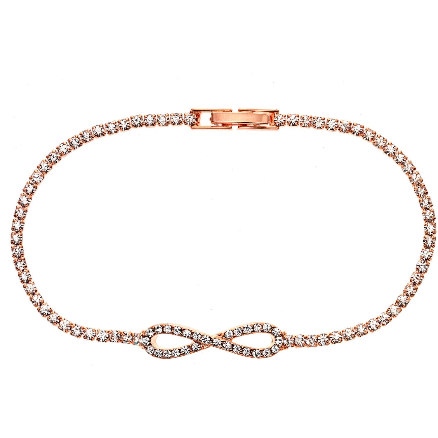 X & O Handset Austrian Crystal 14kt Rose GoldPlated Infinity