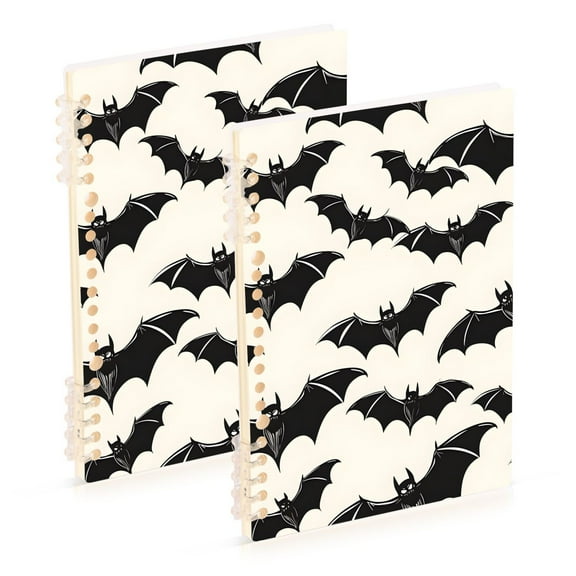 joogoo Spiral Journal Notebook Bats Halloween College Ruled Notebooks 8.3" x 5.7" 2 PCs
