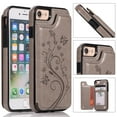 thumbnail image 3 of Compatible with iPhone 7/8/SE 2020/2022 Wallet Phone Case Screen Protector Flower Card Holder Stand Cell Cover for iPhone7 iPhone8 7s 8s i SE2020 SE2022 2/2nd/3/3rd Generation SE2 SE3 7SE 8SE Grey, 3 of 6