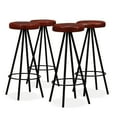 thumbnail image 1 of vidaXL Bar Stools 4 pcs Real Leather, 1 of 5