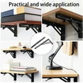 thumbnail image 5 of 12 Inch Heavy Duty Folding Shelf Brackets (2 Pack) - Stainless Steel Collapsible Triangle Shelf Bracket for DIY Wall Mounted Tables, Space-Saving Design, includes Screws, 5 of 6