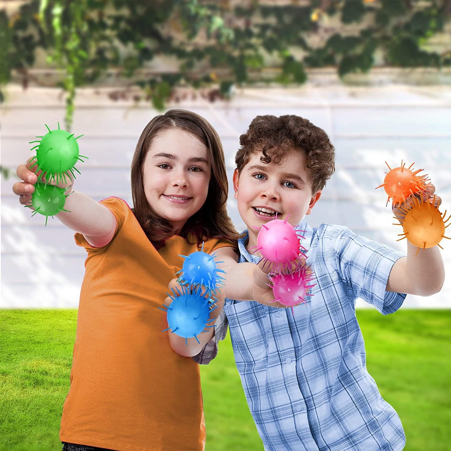 ArtCreativity Puffer Balls – 12-Pack of Soft, Spiky Squishy Balls – Stress Relief & Calming Autism Sensory Toys for Kids – Fun Birthday Party Favors