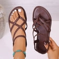 thumbnail image 2 of Rvasteizo Women Casual Shoes Round Toe Open Toe Clip Toe Elastic Back Woven Flat Summer Layout, 2 of 5