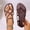 Coffee, variant on Women's Non Slip Flat Woven Sandals Crisscross Straps Elastic Back Round Toe Open Toe Casual Summer Orange 37