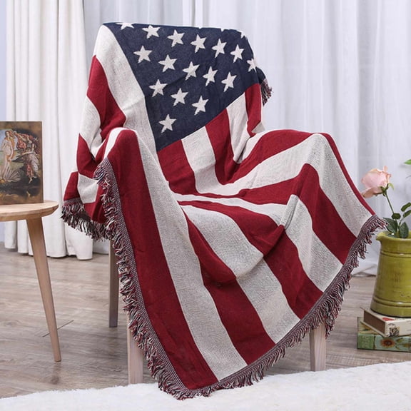 Luckky American Flag Flannel Blanket,Patriotic America Themed Minky Blanket,Warm Lightweight Plush Blanket for 4th of July,Independence Day,Home Sofa,Bed & Daily Use