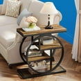 thumbnail image 2 of HUJHKIO 4-Tier End Table Narrow, Gold Side Table with Faux Marble Top, Modern Small Accent Table for Living Room, Slim Bedside Table Nightstand for Small Spaces, 2 of 5