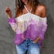 thumbnail image 2 of Mujeres Flores Impresión Cuello en V Manga larga Halter Sexy Fuera del hombro Camiseta Casual Tops Blusa Fridja  czfsfas4566, 2 of 4
