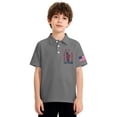 thumbnail image 5 of CCRFTGI 250 Anniversary USA Flag Polo Shirts for Child Girls Boys Size 7 School Uniform America Flag freedom Shirt Golf Lapel Button Collared Polo Quick Dry Summer T-Shirts Gray 12-13 Years, 5 of 7