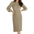 thumbnail image 1 of LLYwey Liquidation Robes de Cocktail pour Femmes Mode Bohème Col Rond Manches Longues Mini Longueur Robe en Tricot Nouvelles Robes de Soirée Kaki TG, 1 of 7
