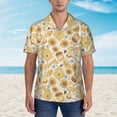 thumbnail image 4 of Daiia Honey Honeycomb Hawaiian Shirt for Men Gentle Cotton Regular Short Sleeve Casual-Small, 4 of 9