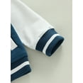 thumbnail image 6 of Bagilaanoe Toddler Baby Boy Girl Baseball Jacket Letter Pattern Contrast Color Long Sleeve Coat with Pockets 12M 18M 24M 3T 4T 5T Kids Fall Casual Outwear, 6 of 9
