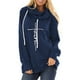 thumbnail image 1 of Sudaderas con capucha de manga larga para mujer Diseño con estampado de cordón Sudadera cómoda y transpirable para damas Azul oscuro M, 1 of 5