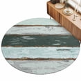 thumbnail image 2 of Large Round Rug 8Ft, Blue Teal Non-Slip Washable Circle Rugs Carpet, Vintage Wooden Retro Art Farmhouse Barns Indoor Outdoor Rug Floor Mats Throw Runner for Bedroom Living Room Bathroom, 2 of 8