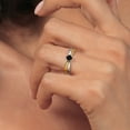 thumbnail image 4 of Gem Stone King 925 Sterling Silver and 10K Yellow Gold Black Onyx Engagement Ring for Women (0.22 Cttw, Round 4MM, Gemstone Birthstone, Available in Size 5, 6, 7, 8, 9), 4 of 4