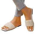 thumbnail image 3 of asddcavvf Fashion Spring Summer Women Slippers Flat Bottom Lightweight Pearl Solid Open Toe Comforta, 3 of 9