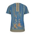 thumbnail image 5 of Ruimatai Women's V-Neck Short Sleeve Top Casual Loose Fit Printed Blouse Comfortable Breathable Summer T-Shirt, 5 of 5