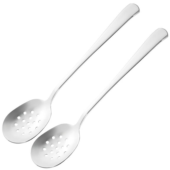 2-Pack Stainless Steel Slotted Cooking Spoons for Kitchen, Hot Pot, and Food Preparation Essentials