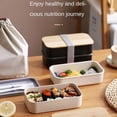 thumbnail image 5 of Caja Bento Caja de Almuerzo Estilo JaponéS de 2 Niveles, Compartimentos para NiñOs Chicos Chicas y Mujeres Hombres Adultos PreparacióN de Comidas Negro, 5 of 5