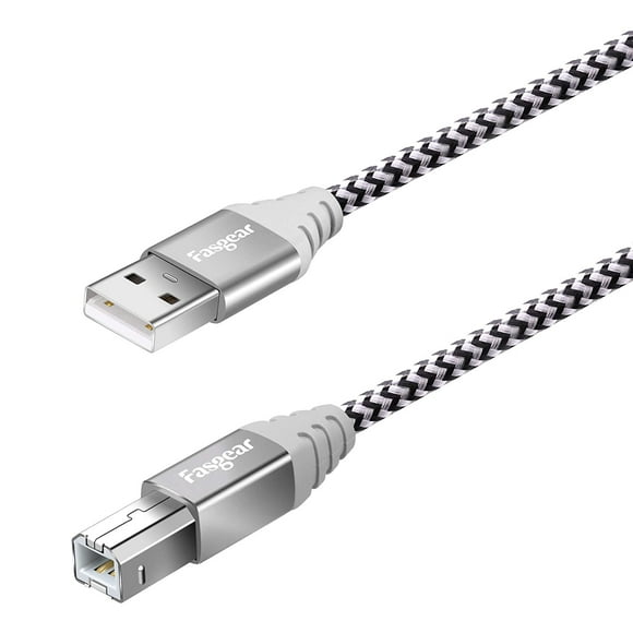 shiyou-USB Printer Cable to USB 2.0 -Type A Male to Type B Male Printer Scanner Cord High Speed for Canon, HP, Brother, Lexmark, Epson, (16.5, Grey)