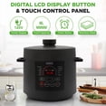 thumbnail image 4 of NutriChef Electric Pressure Cooker 6 Quart Capacity - 9 Function Digital Countertop Pressure Cooker - Adjustable Time & Temperature - Cook, Bake, Steam, & Braise - 13.1 x 11.4 IN - Black, 4 of 5