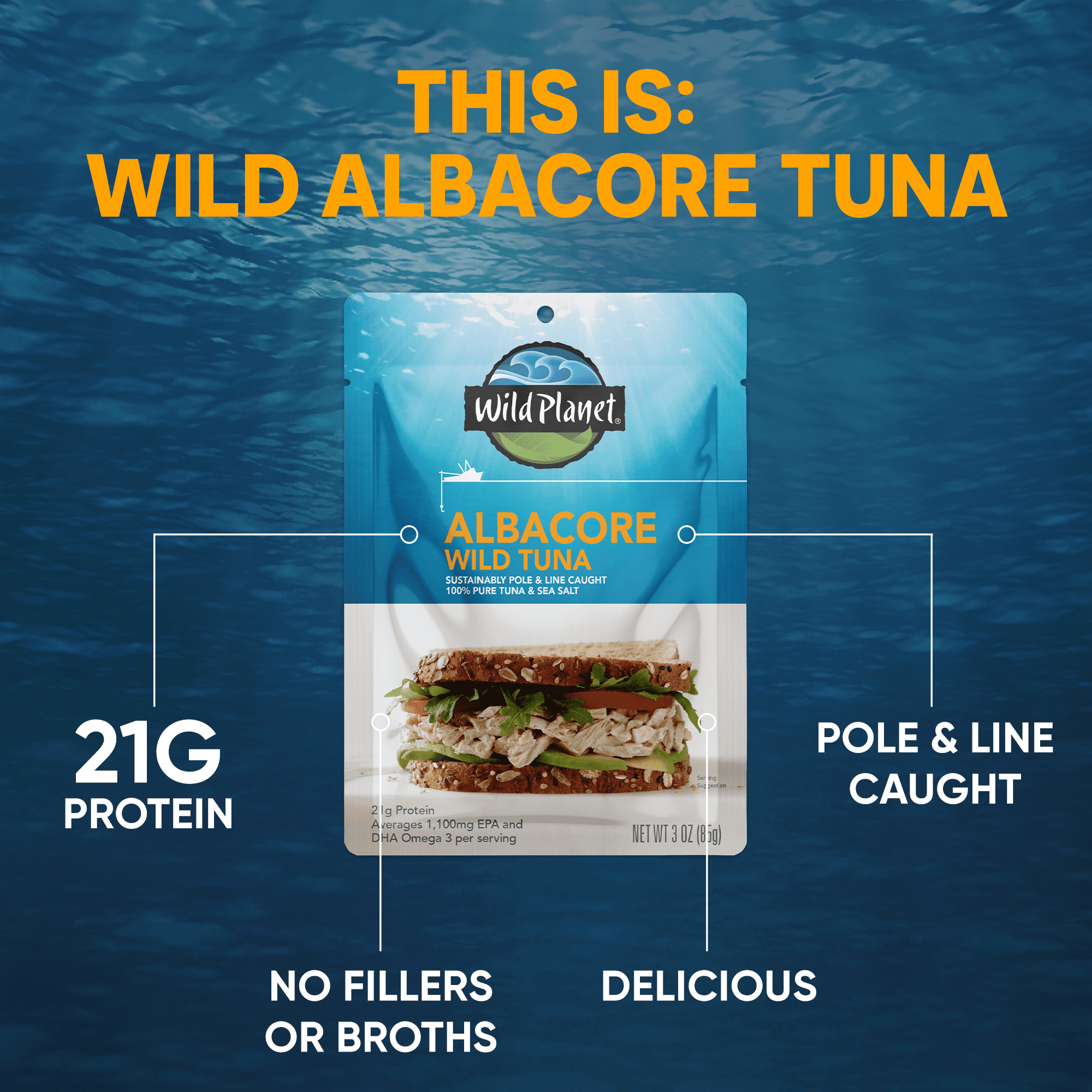 (4 pack) Wild Planet Wild Caught Albacore Tuna with Sea Salt, 3 oz Can
