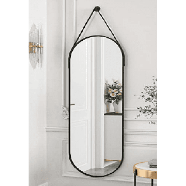 TinyTimes 48'' x 16'' Hanging Full Body Length Mirror, Oval Shape